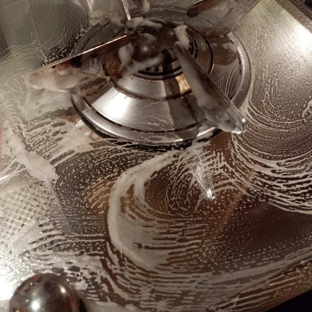 shiny cooker hob with suds from Cosy Cottage household soap 