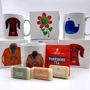 Cooperillo designed mugs with Yorkshire tea and travel sized soaps