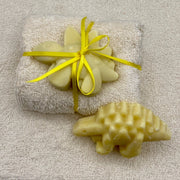 dinosaur soap and cloth bundles