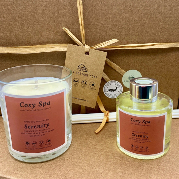 Cosy Spa candle and diffuser set with gift box