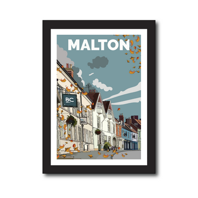 Autumnal Print of Malton Market Place 