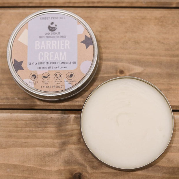 Cosy Cuddles Baby Barrier Cream open with lid