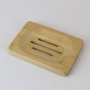bamboo slatted rectangular soap dish