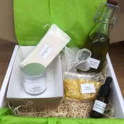 soap making kit including ingredients and equipment in a gift box, for making at home